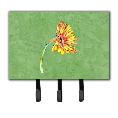 Carolines Treasures 6 x 9 In. Gerber Daisy orange Leash or Key Holder 8854TH68